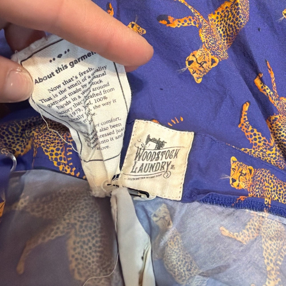 Woodstock Laundry Blue Cheetah Print Chemise Nighty Slip Dress Size M NWT - Picture 5 of 5